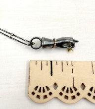 Load image into Gallery viewer, Brass Offering Hand Pendant with Silver