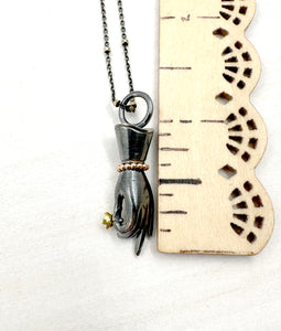 Brass Offering Hand Pendant with Silver