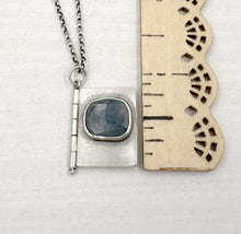 Load image into Gallery viewer, Sterling Silver and Sapphire Book with Rilke quote