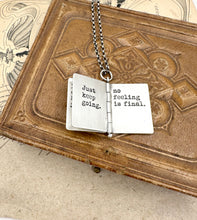 Load image into Gallery viewer, Sterling Silver and Sapphire Book with Rilke quote