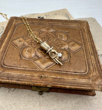 Load image into Gallery viewer, Brass Offering Hand Pendant with Silver