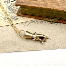 Load image into Gallery viewer, Brass Offering Hand Pendant with Silver