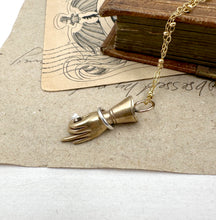 Load image into Gallery viewer, Brass Offering Hand Pendant with Silver