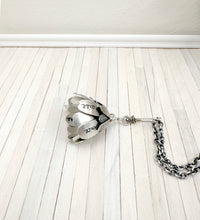 Load image into Gallery viewer, Kinetic Sterling Silver and Sapphire Flower “Raise your words, not your voice…” Rumi quote