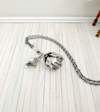 Load image into Gallery viewer, Kinetic Sterling Silver and Sapphire Flower “Raise your words, not your voice…” Rumi quote