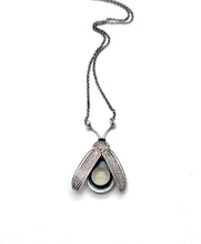 Load image into Gallery viewer, Sterling Firefly Lightning Bug with Glow in the Dark Rutilated Quartz