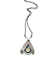 Load image into Gallery viewer, Sterling Firefly Lightning Bug with Glow in the Dark Rutilated Quartz