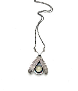 Sterling Firefly Lightning Bug with Glow in the Dark Rutilated Quartz