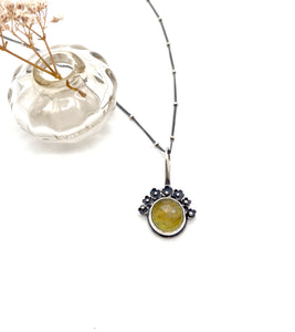Sterling Silver and Rutilated Quartz "Mood" Color Change Stone