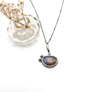 Sterling Silver and Labradorite "Mood" Color Change Stone