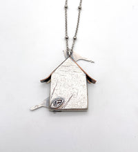 Load image into Gallery viewer, Chickadee House with Sterling Silver, Faceted Opal and 24k Gold