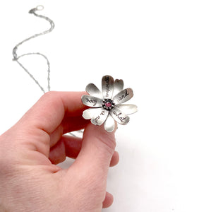 Rumi Quote Sterling Flower Locket