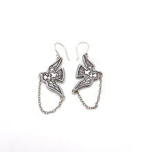 Load image into Gallery viewer, Small Sterling Silver Swooping Swallows Earrings