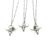 Load image into Gallery viewer, Georgia O&#39;Keeffe Inspired Sterling Skull Pendants