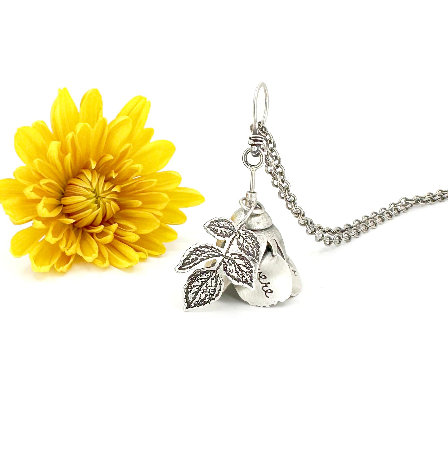 Wild Rose with Yellow Diamond Kinetic Locket