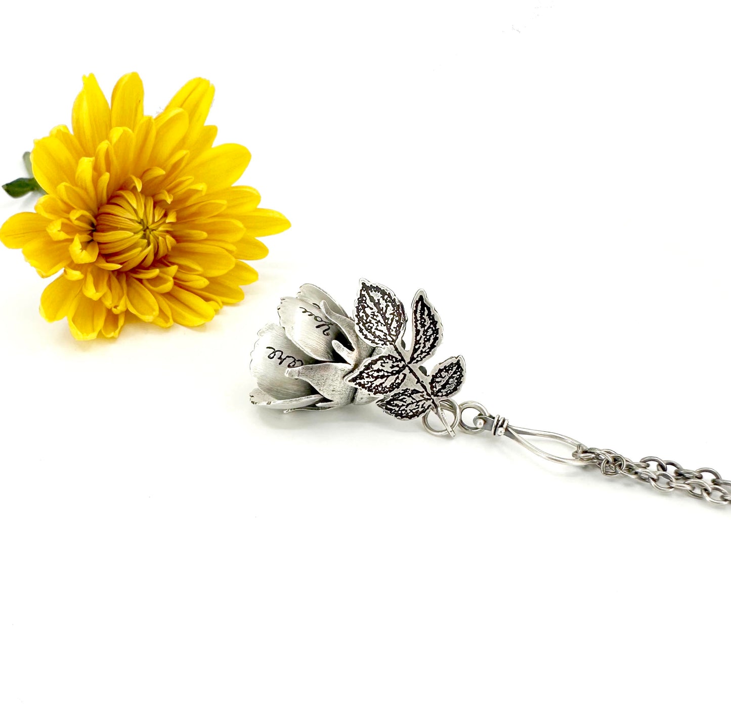 Wild Rose with Yellow Diamond Kinetic Locket