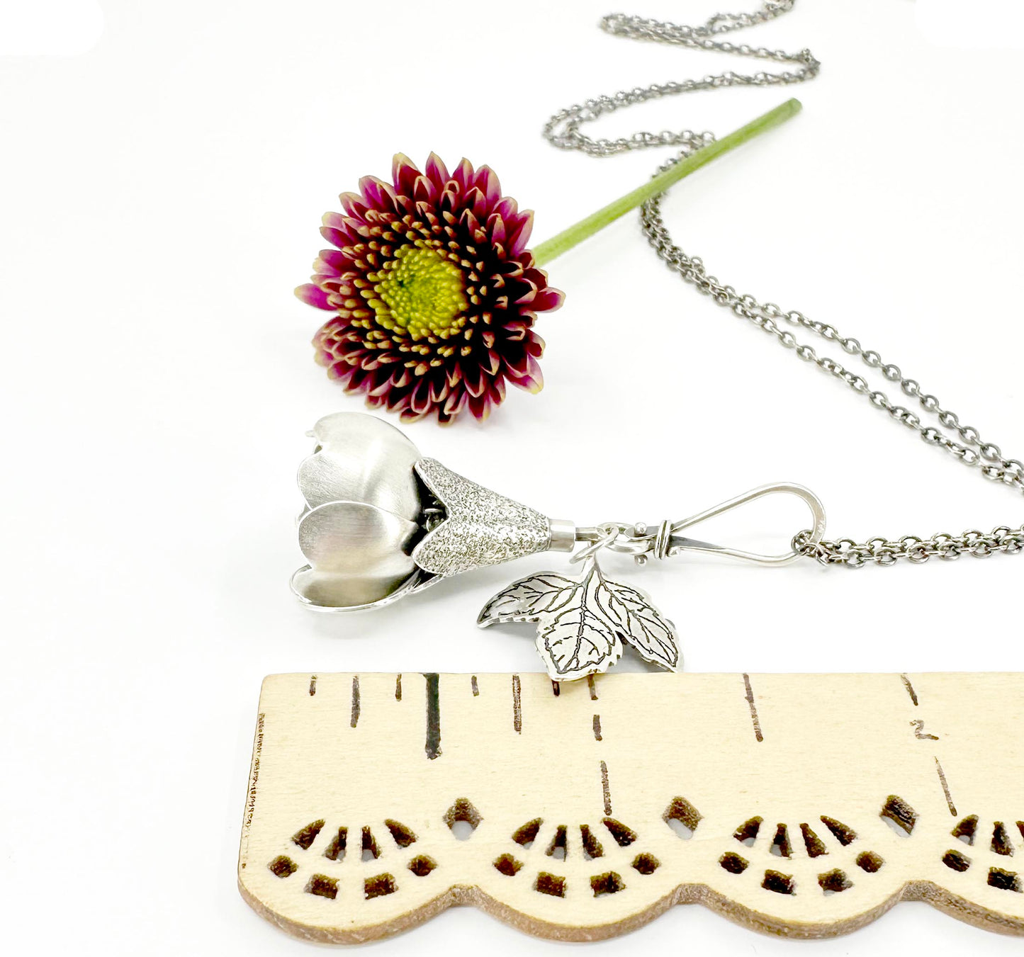 Trust Yourself Primrose in Sterling Silver with Heart Healing Green Tourmaline