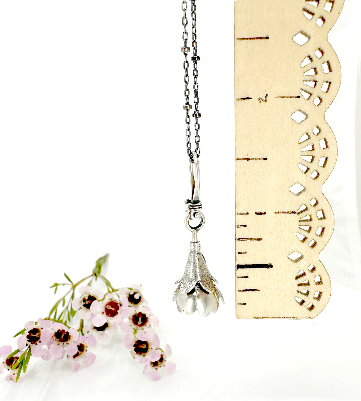 I Open and Fill with Love- Sterling Silver Kinetic Flower with Pink Tourmaline