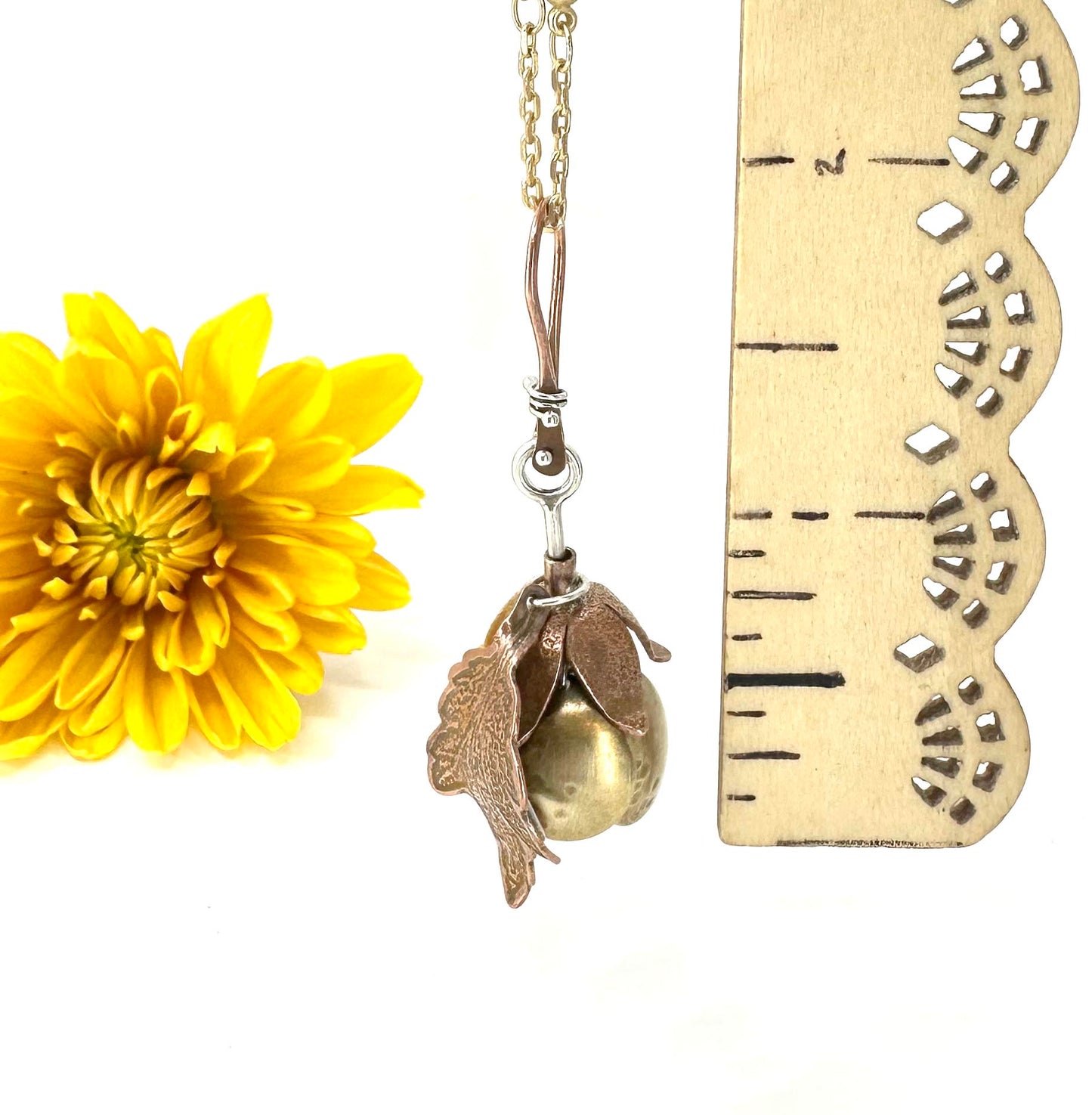 "Where Flowers Bloom" Jewelers Brass, Sterling and Aquamarine Kinetic Flower