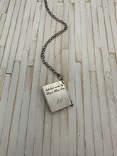 Load image into Gallery viewer, Sterling Silver Book with Poe poem and Opal (3 pages)