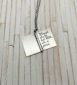 Sterling Silver Book with Shakespeare quote (1 page)