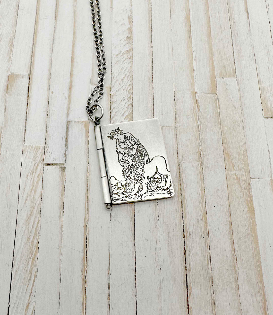 Sterling Silver Book with Shakespeare quote (1 page)
