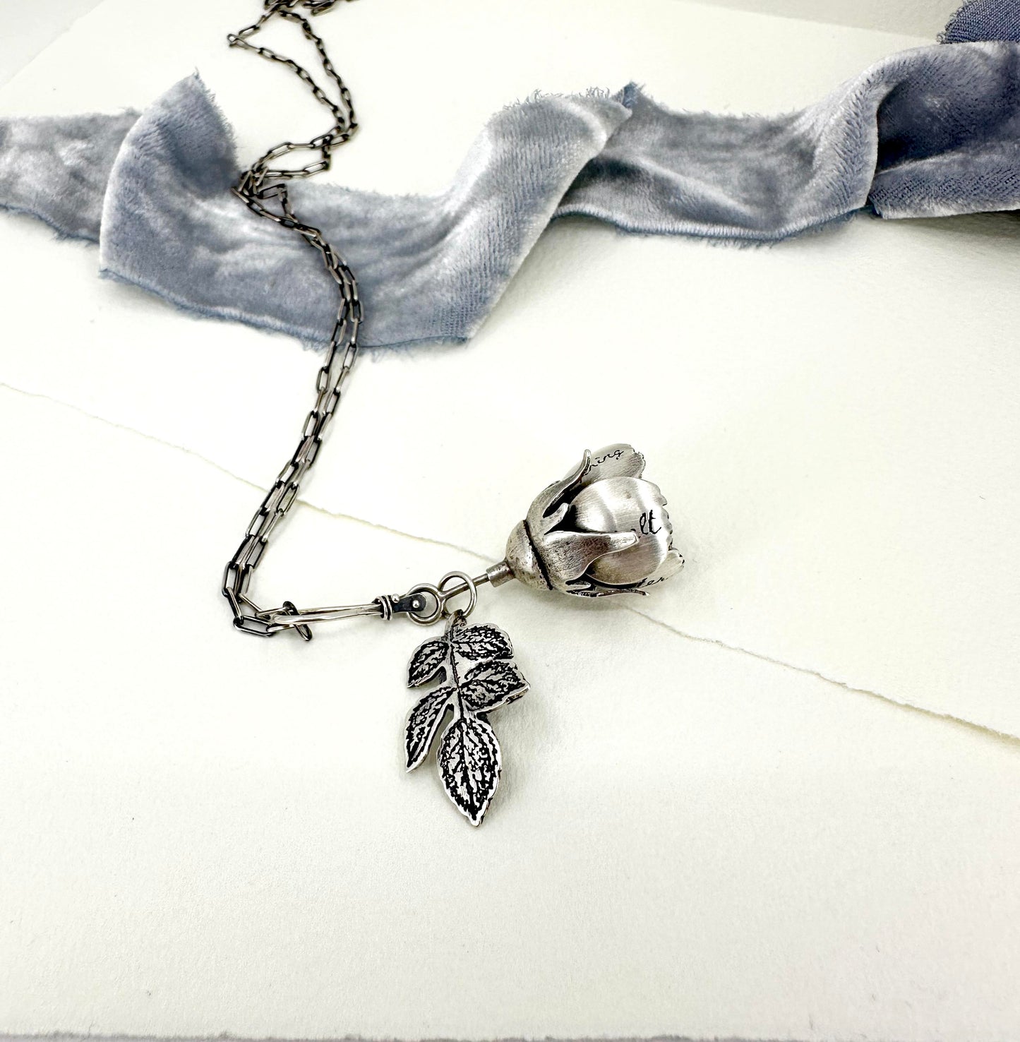 Wild Rose with Rust Red Diamond, 14k and 22k gold Kinetic Locket