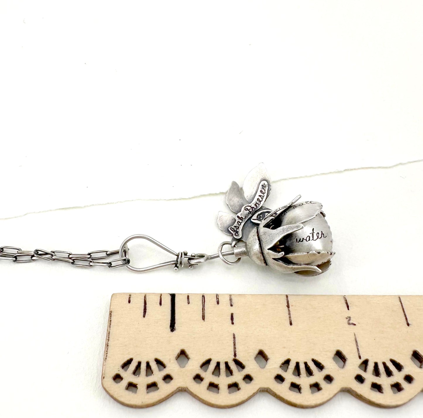 Wild Rose with Rust Red Diamond, 14k and 22k gold Kinetic Locket