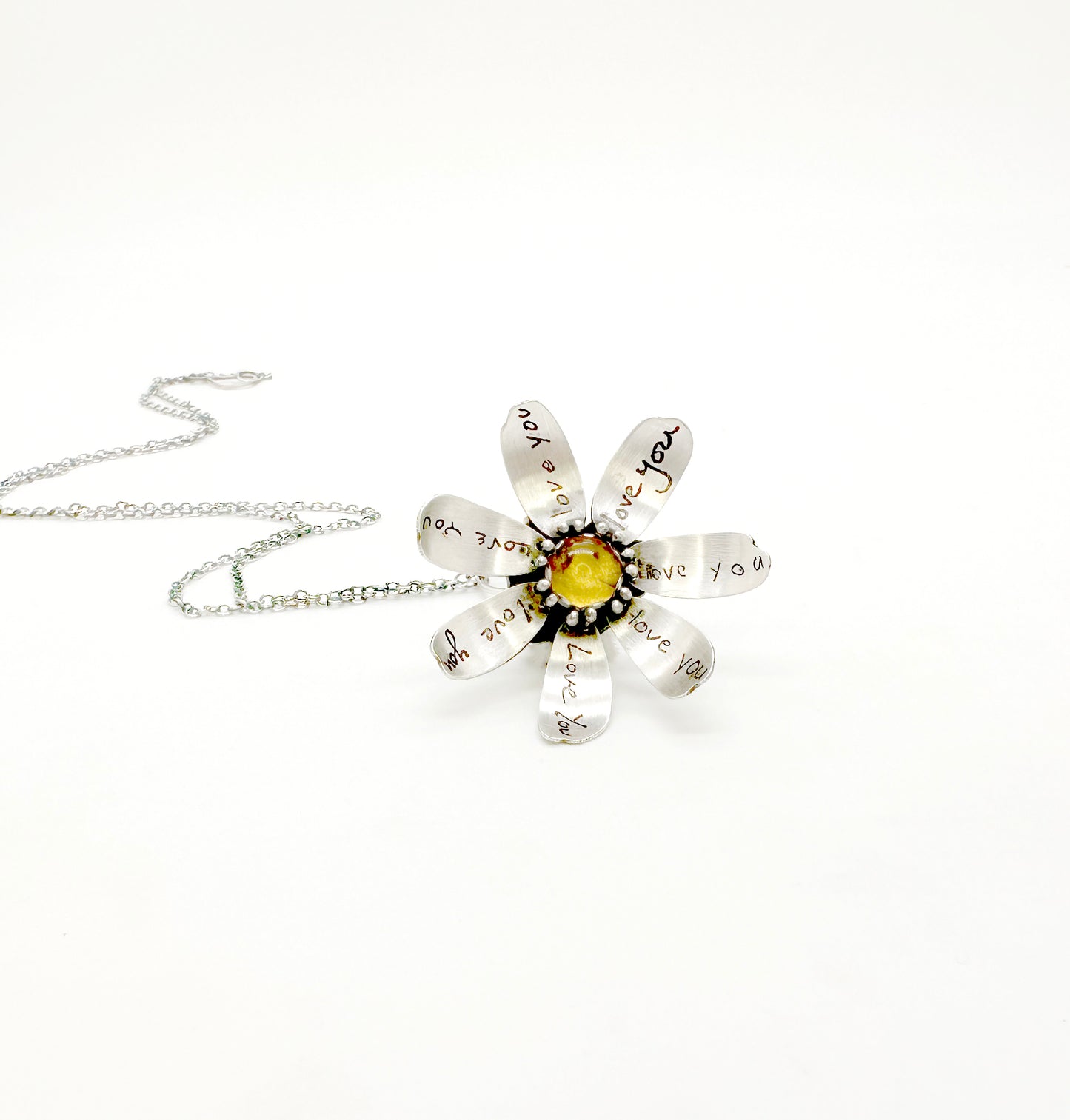 Custom Love Letter Daisy Kinetic Pendant