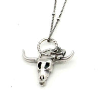 Load image into Gallery viewer, Georgia O&#39;Keeffe Inspired Sterling Skull Pendants