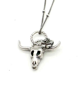 Georgia O'Keeffe Inspired Sterling Skull Pendants