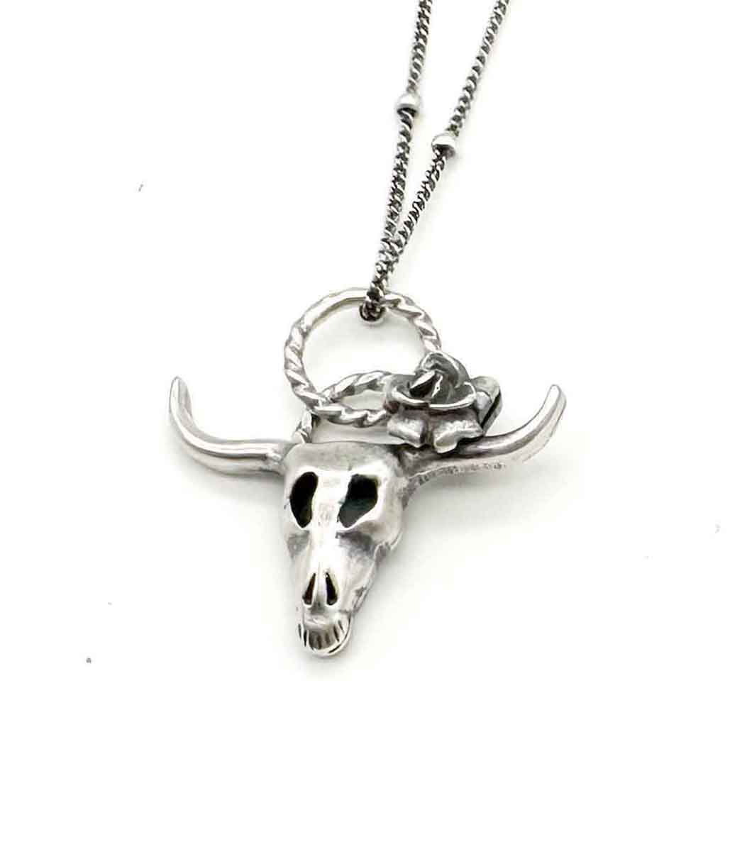 Georgia O'Keeffe Inspired Sterling Skull Pendants
