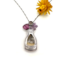 Load image into Gallery viewer, Vases Loaded- Carved Flowers in Vintage Milk Bottle