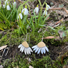 Load image into Gallery viewer, Sterling Silver and Jewelers Brass Daisy Earrings