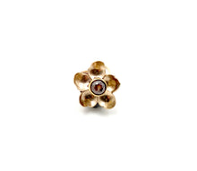 Load image into Gallery viewer, 14k and 22k Gold Forget Me Not with Rusty Red Rosecut Diamond