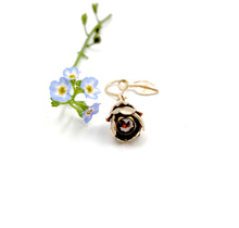 Load image into Gallery viewer, 14k and 22k Gold Forget Me Not with Rusty Red Rosecut Diamond
