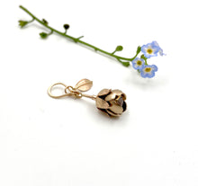 Load image into Gallery viewer, 14k and 22k Gold Forget Me Not with Rusty Red Rosecut Diamond
