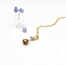 Load image into Gallery viewer, Super Tiny 14k and 22k Gold Kinetic Flower with blue Diamond