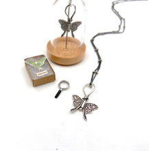 Load image into Gallery viewer, Tiny Sterling Silver Luna Moth Hinged Pendant