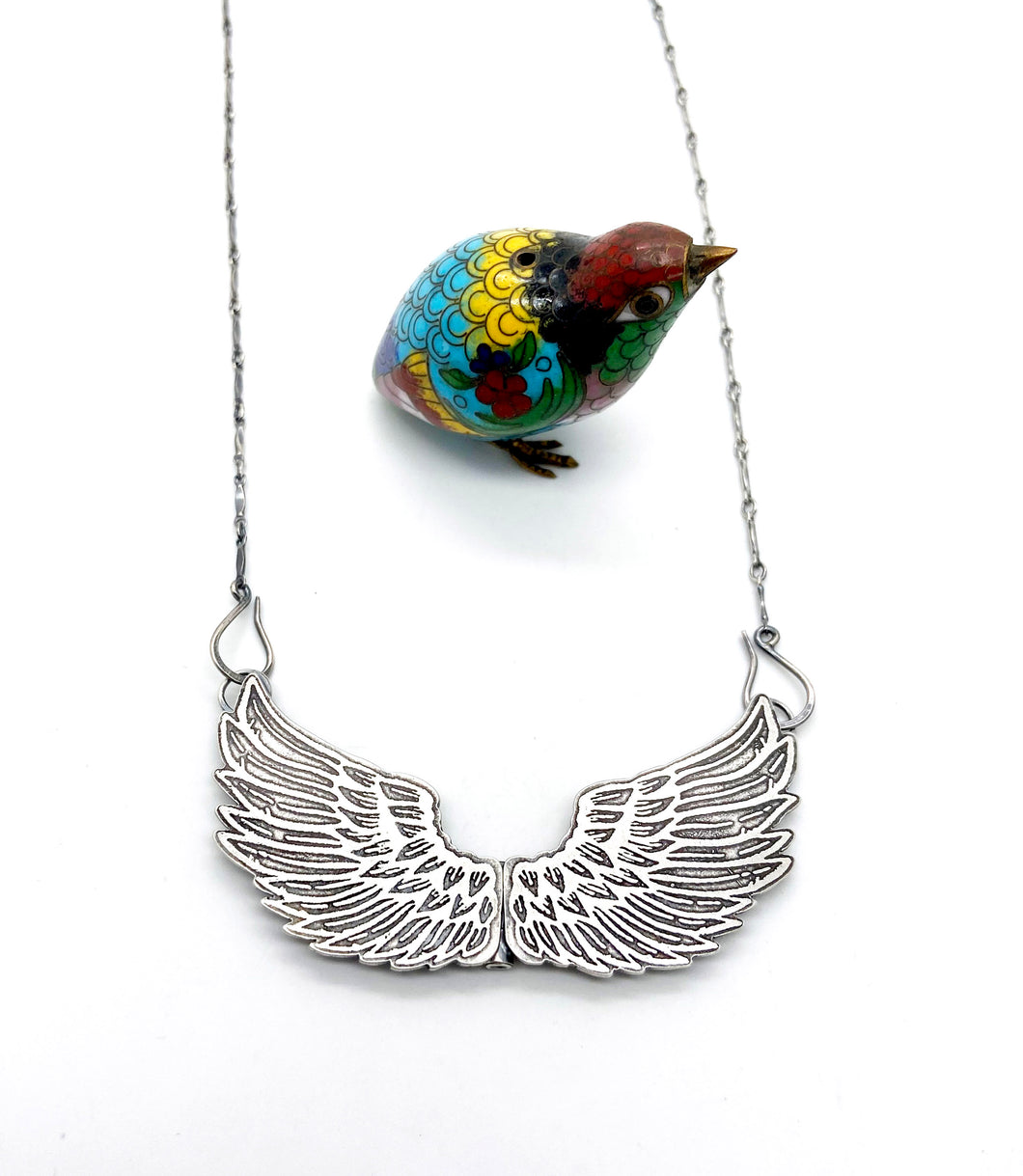 Sterling Silver Guardian Wings Locket