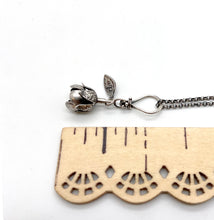 Load image into Gallery viewer, Tiny Kinetic Forget Me Not Pendant with Aquamarine