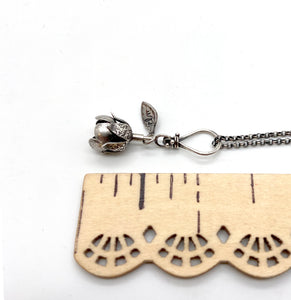 Tiny Kinetic Forget Me Not Pendant with Aquamarine