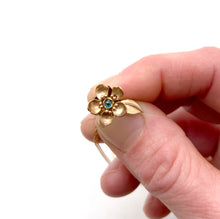 Load image into Gallery viewer, Super Tiny 14k and 22k Gold Kinetic Flower with blue Diamond
