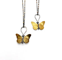 Load image into Gallery viewer, 24K Gold and Sterling Silver Monarch Hinged Pendant