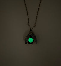 Load image into Gallery viewer, Sterling Firefly Lightning Bug with Glow in the Dark Quartz