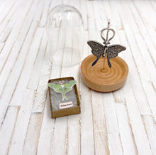 Load image into Gallery viewer, Small Sterling Silver Luna Moth Hinged Pendant