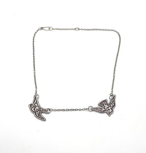 Sterling Swooping Swallows Necklace
