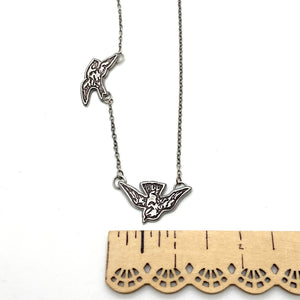 Sterling Swooping Swallows Necklace