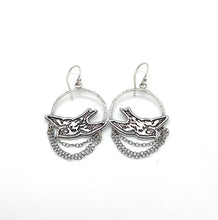 Load image into Gallery viewer, Sterling Silver Swooping Swallows Earrings