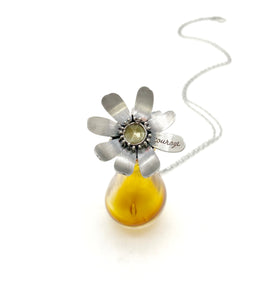 Sterling Silver Courage Flower Locket